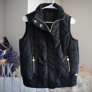 Calvin Klein Performance sz S Puffer Vest Gold Black